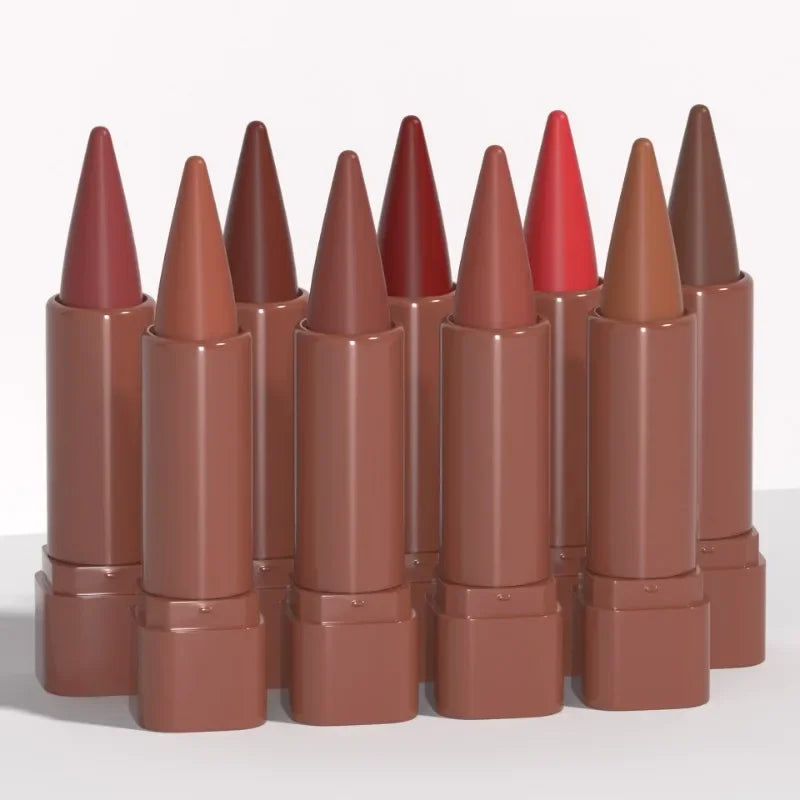 Nude Brown Lip Liner Pencil Velvet Matte Lipstick Lasting Waterproof Rendering Non-stick Cup Makeup Lips Liner Woman Cosmetics