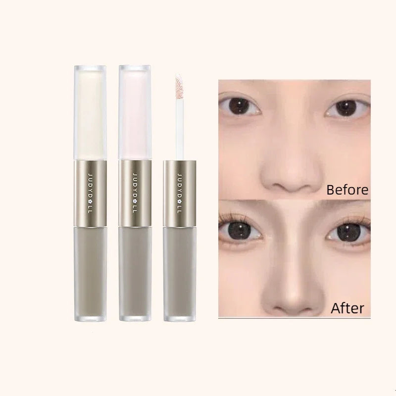 Judydoll Dual Head Liquid Highlighter & Contour Duo Matte Natural Long-lasting Powder-free for Beginner Nose Shaping Pen Makeup