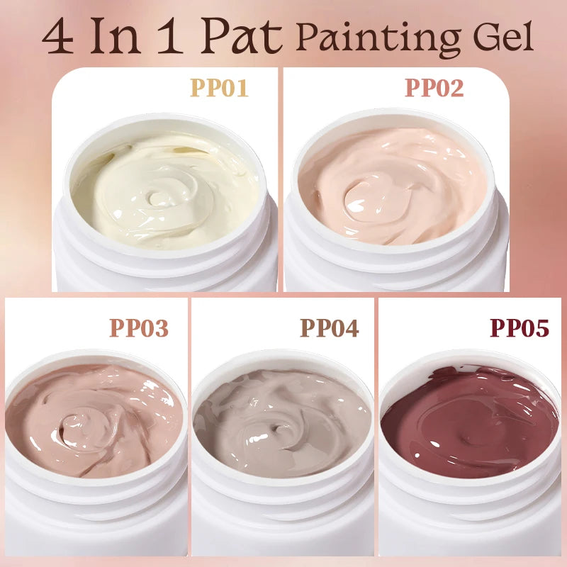 UR SUGAR 4 In 1 Pat Painting Gel Nail Nude Pink Color Painting Liner Nail Art Used For Gradient Cover Edge Nail Stamping Pattern