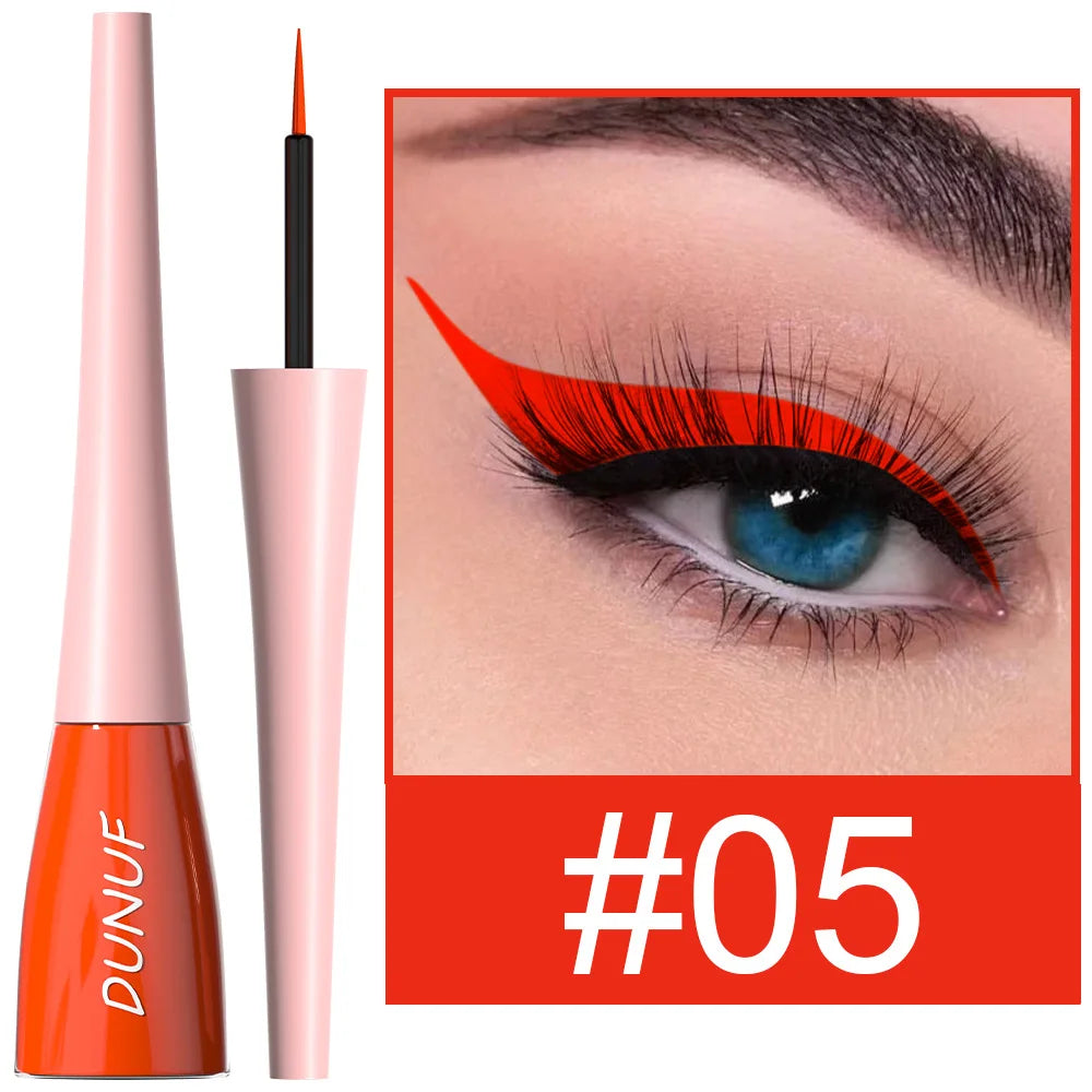 Matte Dark Green Liquid Eyeliner Pencil Waterproof Makeup Colorful Liquid Eye Liner Ultra-thin Long-Lasting Quick-Dry Eye Liner