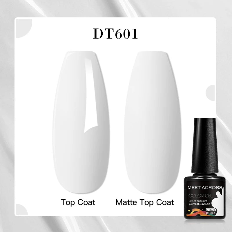 MEET ACROSS 160 Colors 7.3ml Gel Nail Polish Vernis Glitter Sparkly Semi Permanent Soak Off LED UV Gel Varnish Nail Art Manicure