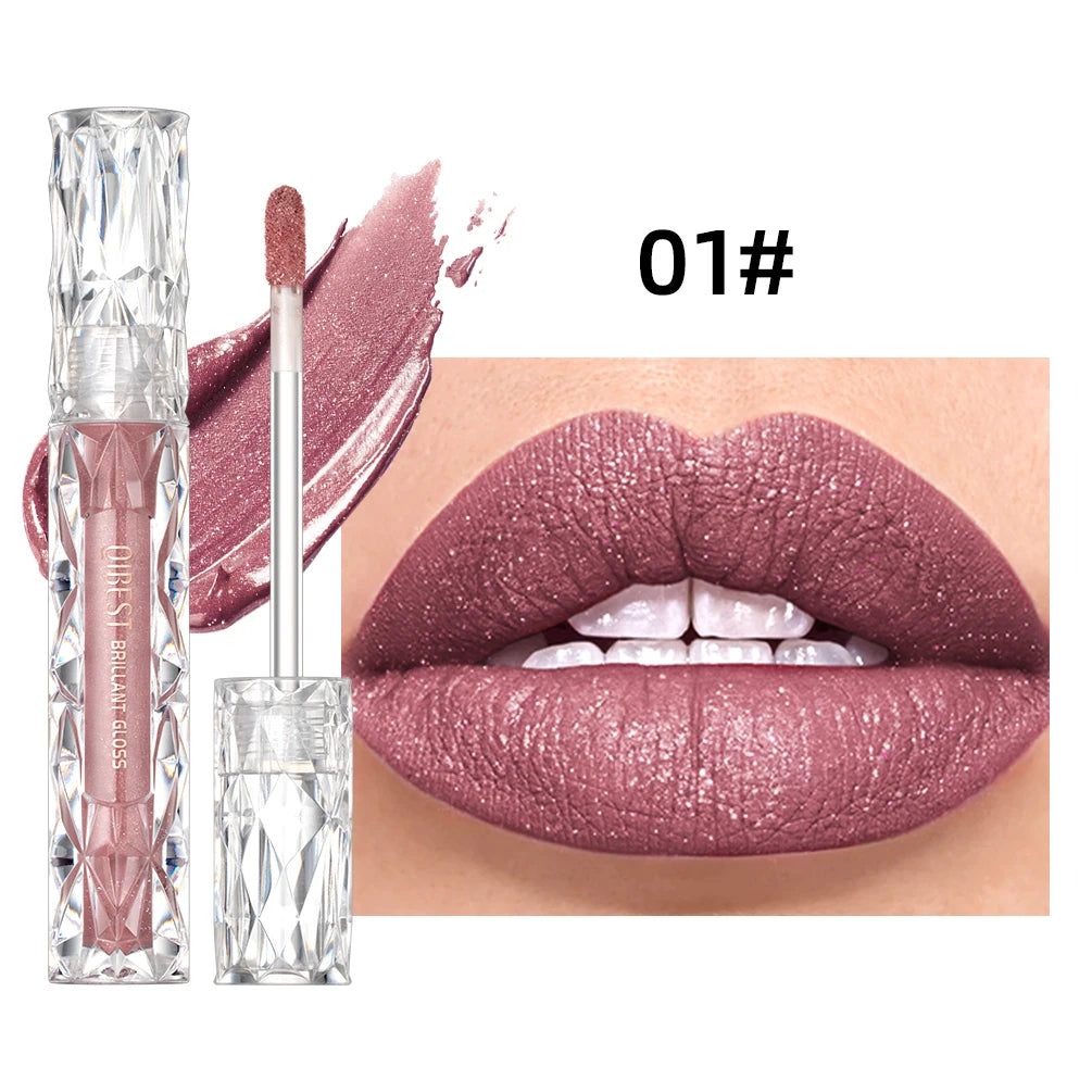 Qibest Glitter Shimmer Liquid Lipstick - Matte Waterproof Lip Gloss