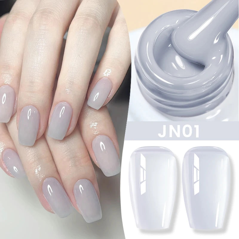 BORN PRETTY Jelly Nude Gel Nail Polish 10ml Light Pink Peach Translucent Color UV Light Cure Gel Varnish Nail Art DIY at Home