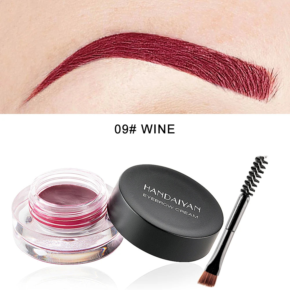 HANDAIYAN Colorful Eyebrow Cream Gel High Pigment Brows Tint Waterproof Long lasting Eye Brow Dye With Brushes Decorate Cosmetic
