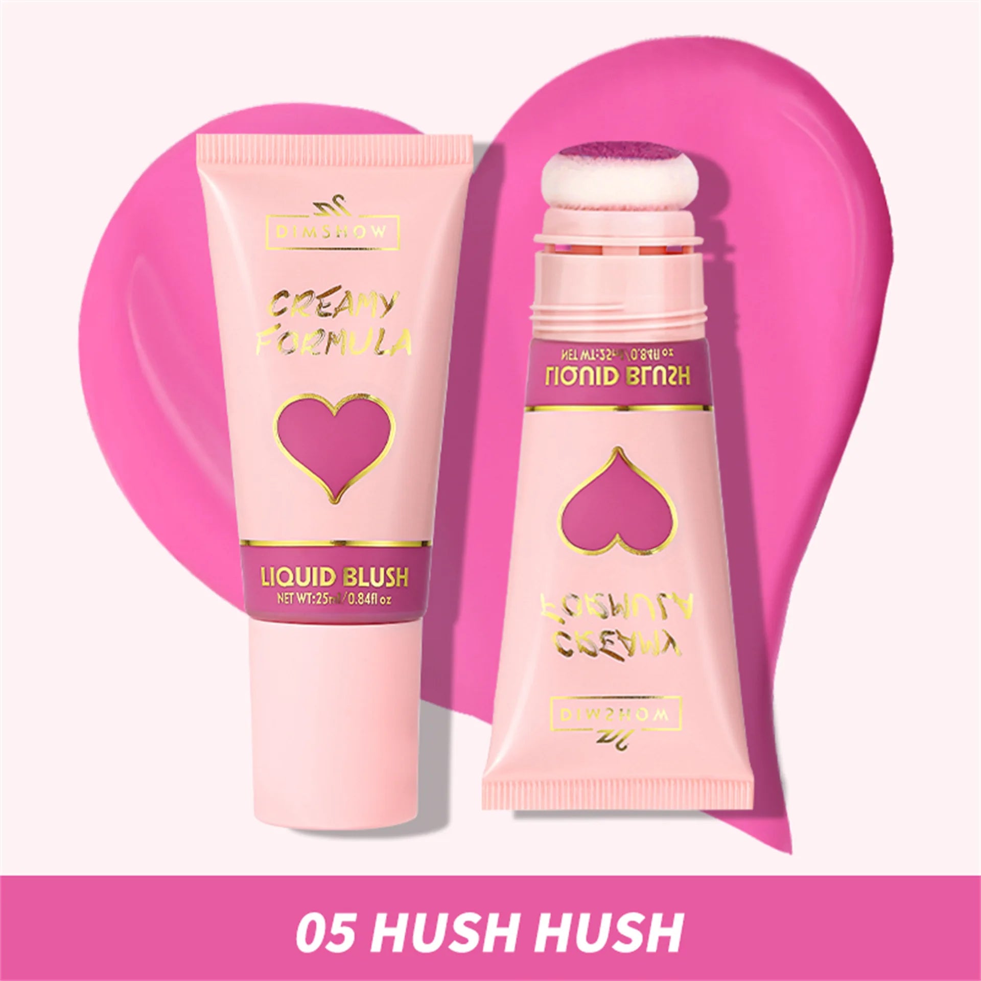 DIMSHOW 6 Color Head sponge head velvet skin sense lips and cheeks with low light moisturizing water and easy color blush