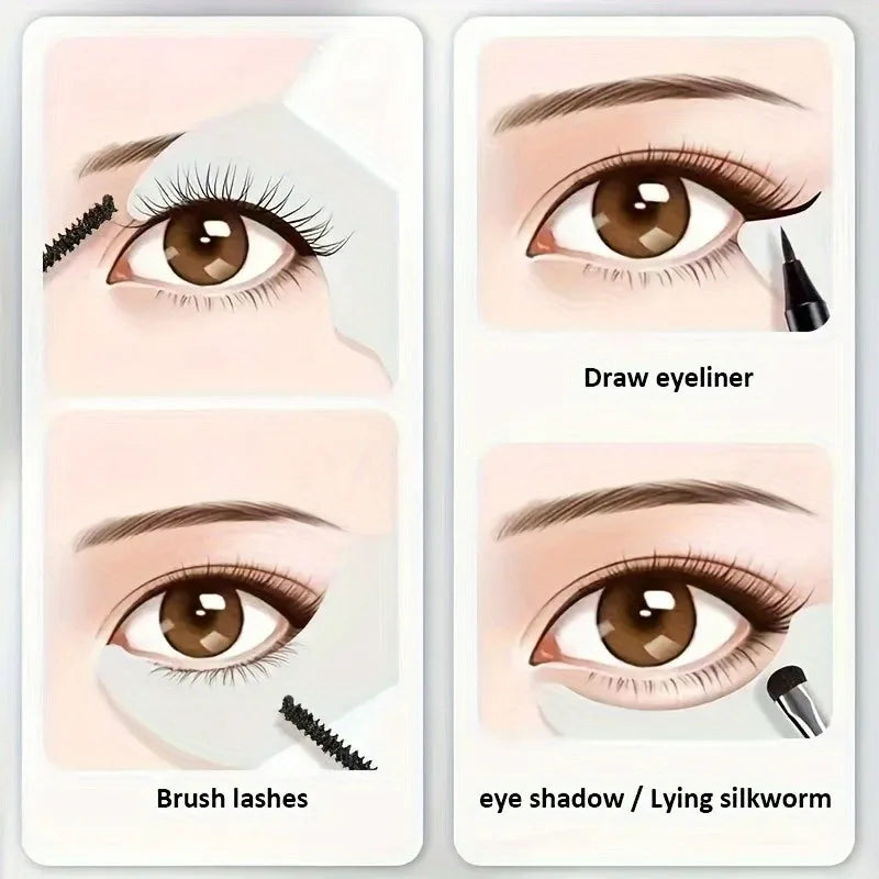 Beginner Friendly Eye Makeup Stencil with Eyeliner Guide and Crescent Shield for Perfect Eyelash Extension