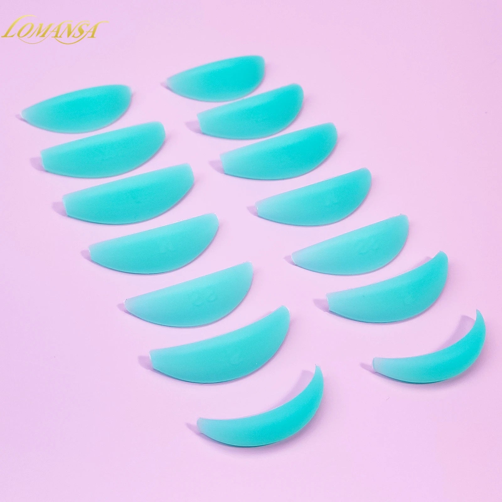 Lomansa 7 Pairs L Curl Silicone Eyelash Perm Pads Sticky Lashes Rod Shield Lifting 3D Eyelash Curler Accessories Makeup Tools