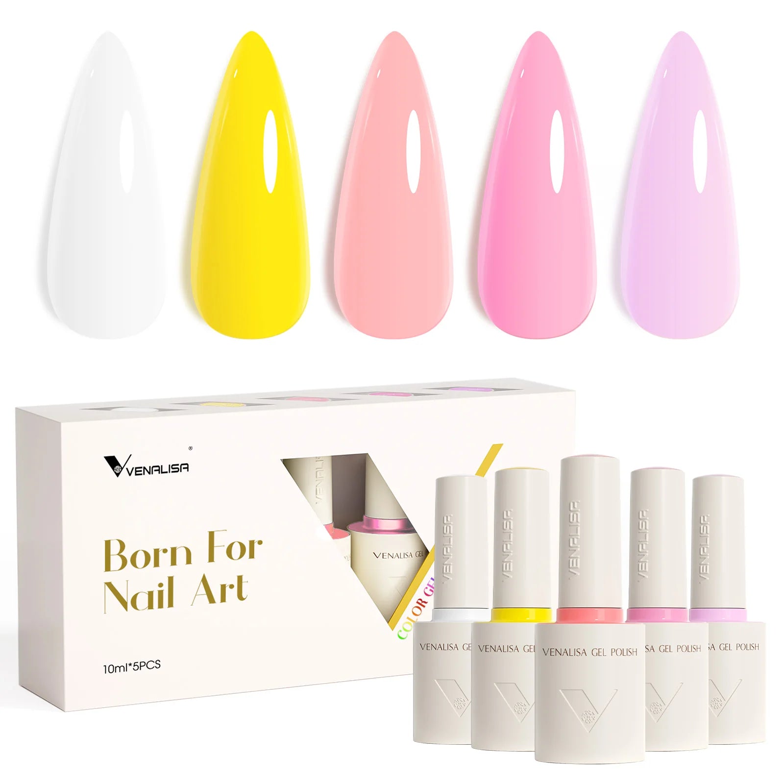 5pcs/kit Venalisa Color Gel Nail Polish Set Hema Free Soak Off UV LED Nail Gel Polish 10ml Combo TPO FREE HEMA FREE Gel Kit