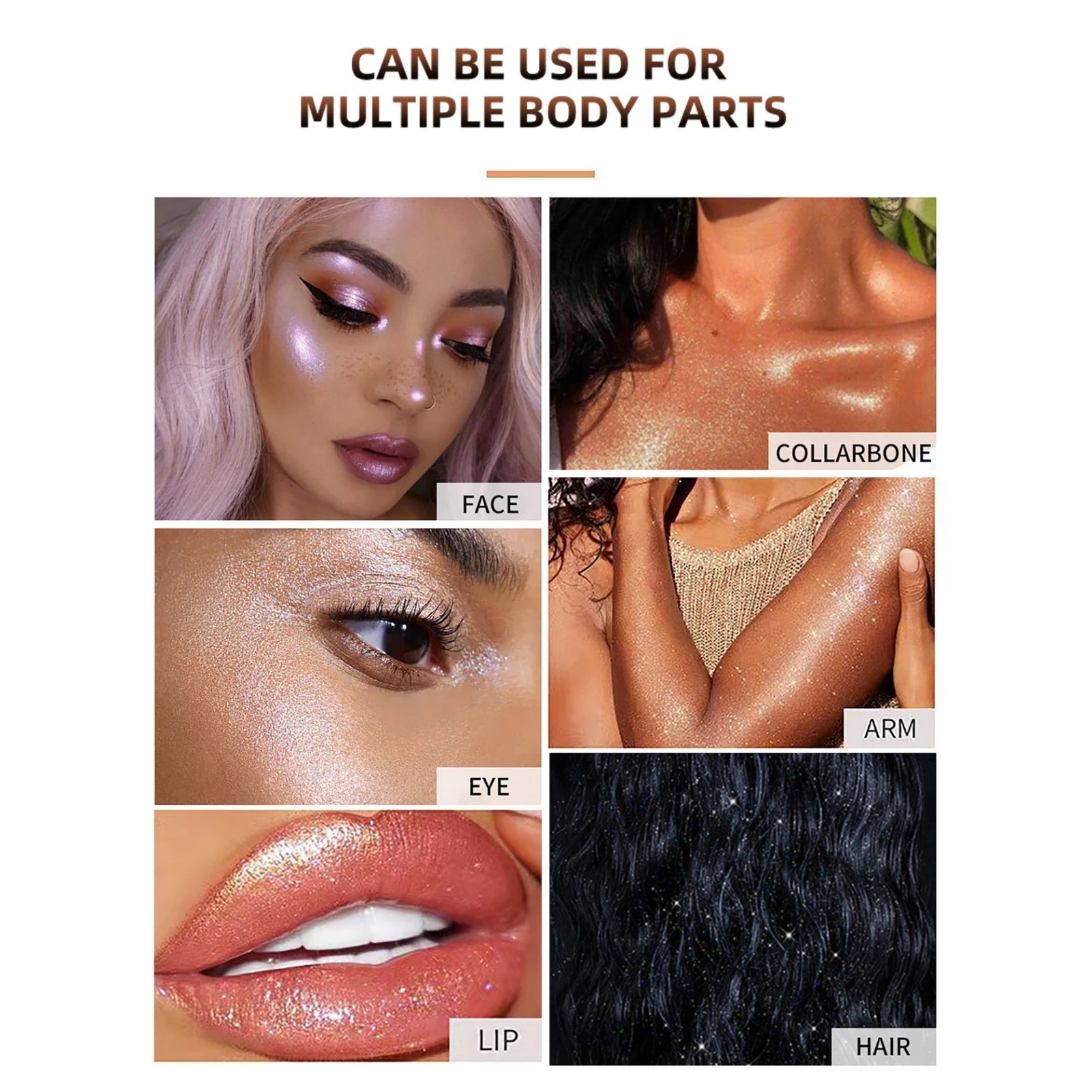1PC Pearlescent Glitter, Fine Powder, Suitable for Hair/body/face, Highlight Powder, Blush Powder, Suitable for Music Festival