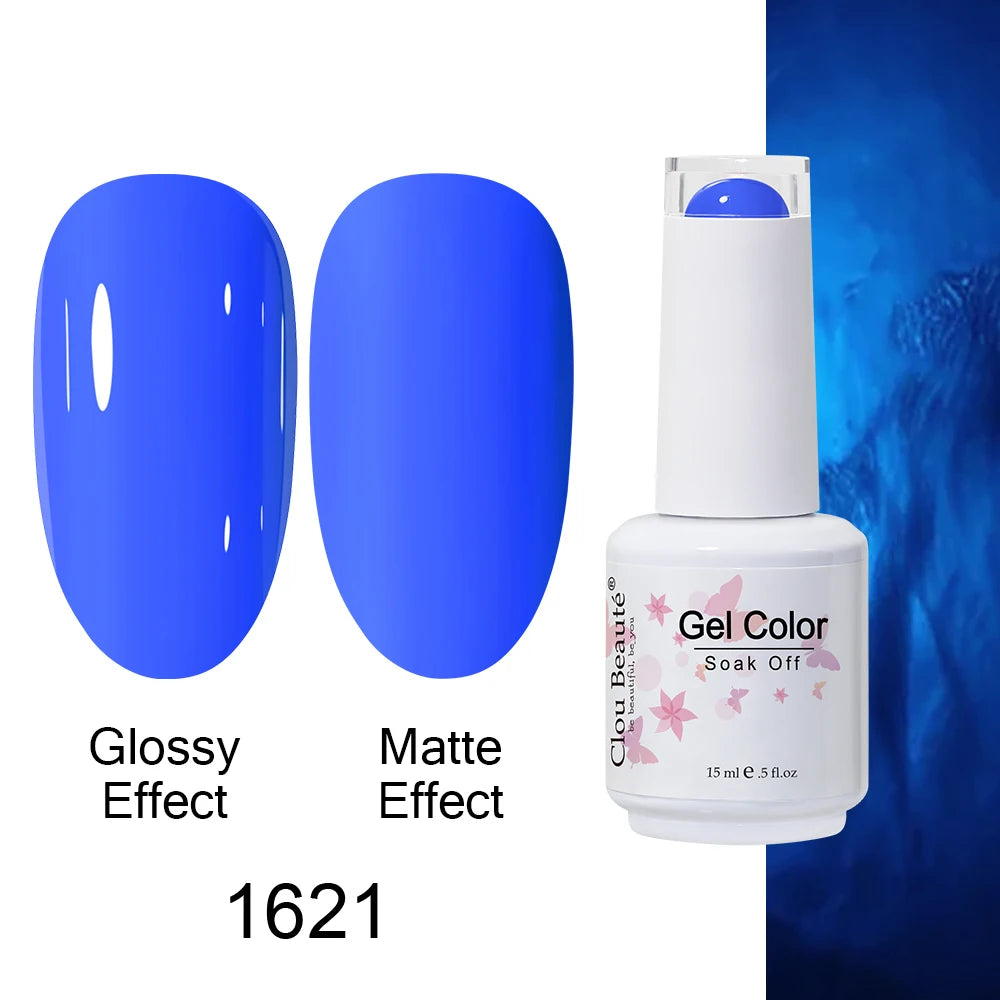 Clou Beaute Royal Blue Color Winter Trendy Semi Permanent Nail Art Manicure Varnishes Gel Nail Polish Hybrid Base Gel Top Coat