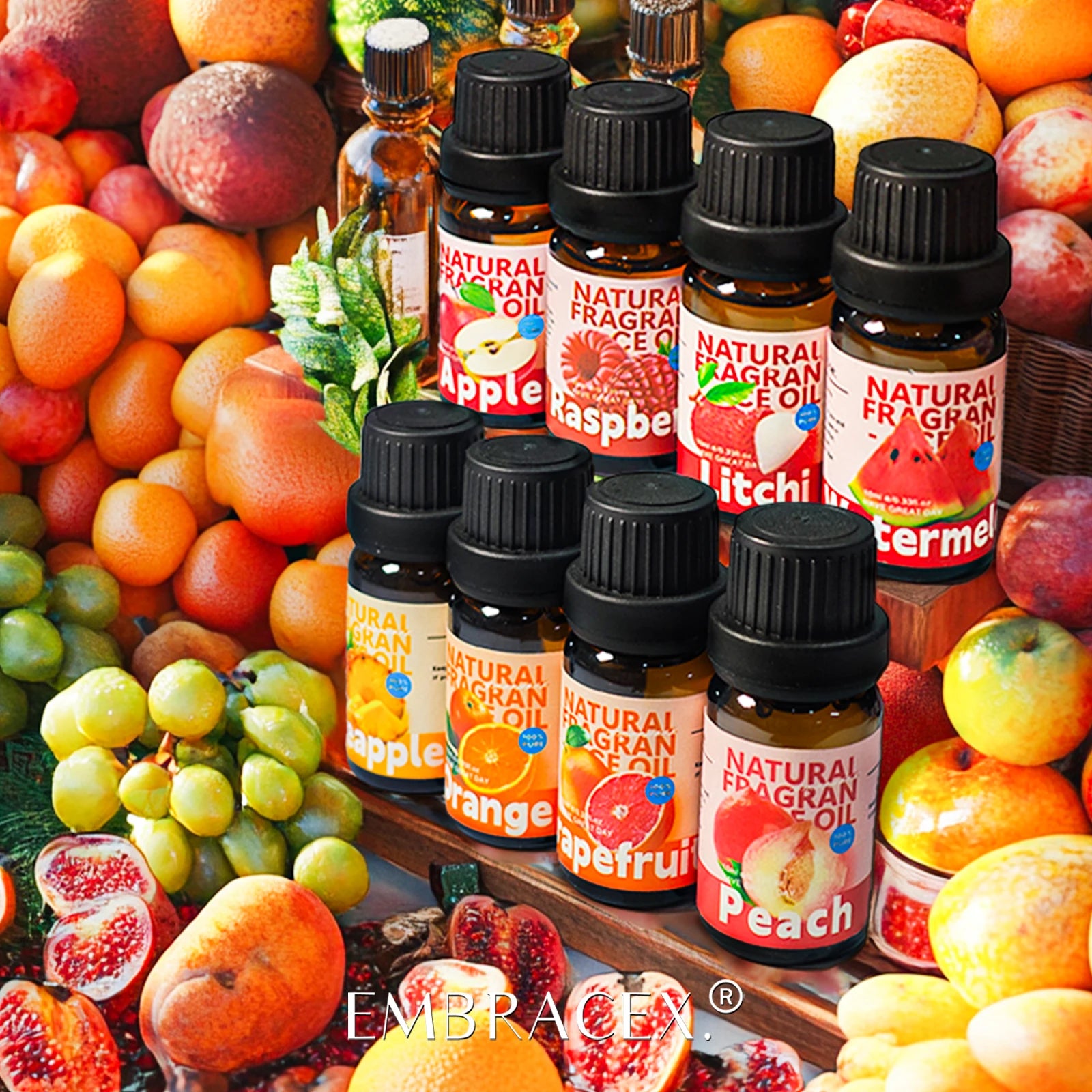 27 Type Fruit Essential Oils Fruit Perfumes Fragrance Oil for Diffuser Candles Making -Strawberry Lemon Peach Banana Mango