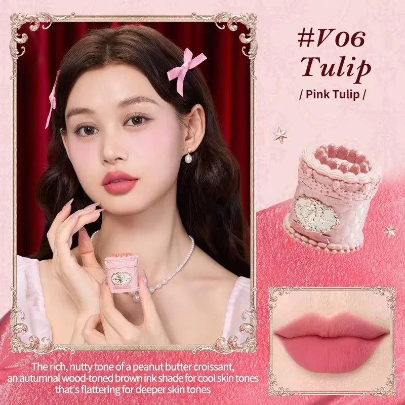 Flowerknows Strawberry Cupid Lipstick Cake Matte Velvet Lipgloss Lip Mud Makeup Korean Flower Know Lip Cream For Girls&Women