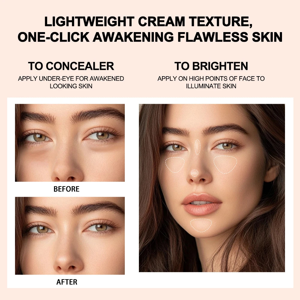 Liquid Press Concealer Click Pen - Brightening Face Makeup 3.5g