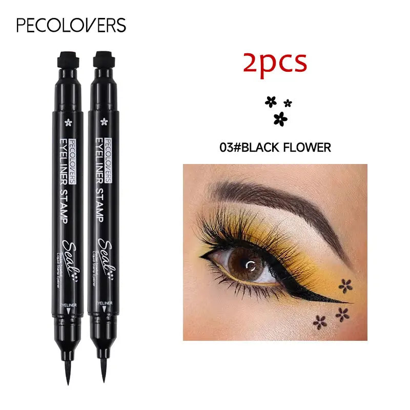 2-in-1 Star & Moon Stamp Liquid Eyeliner - Black Waterproof