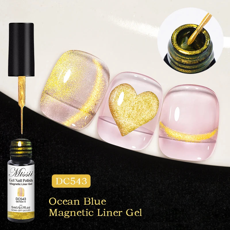 7ML Ice Transparent Glass Bead Moonlight Cat Eye Magnet Gel Nail Polish Jelly Ultra Shine Glitter Semi Permanent Soak Off UV Gel