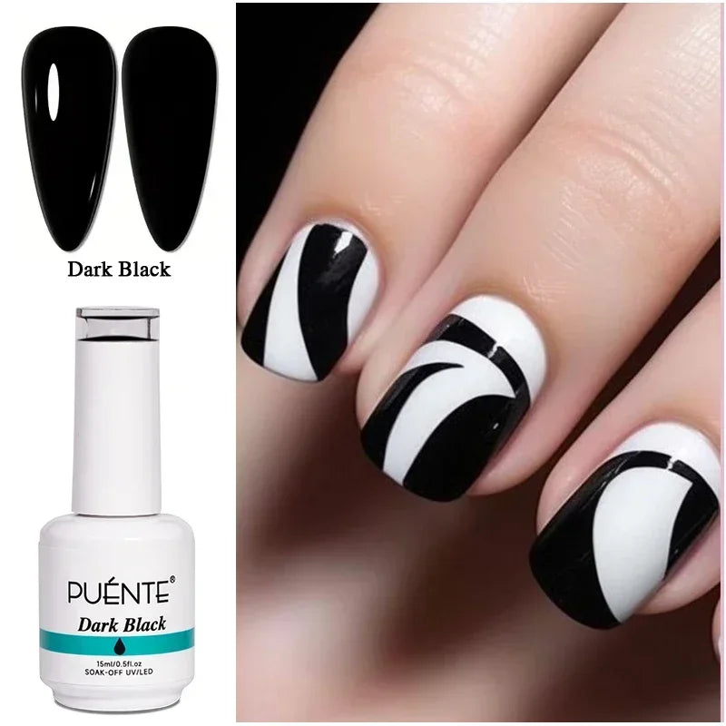 PUENTE 5ml Metallic Painting Liner Gel Polish Bright Mirror Effect Semi-Permanent UV Nail Varnish For Stunning French Nail Art