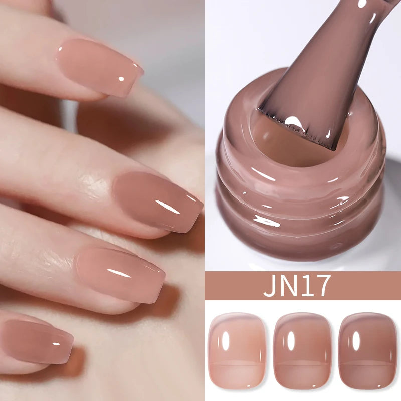 BORN PRETTY 10ml Blood Red Jelly Gel Nail Polish Halloween Nails Art Gel Polish Sheer Translucent Nail Gel for Winter Manicure