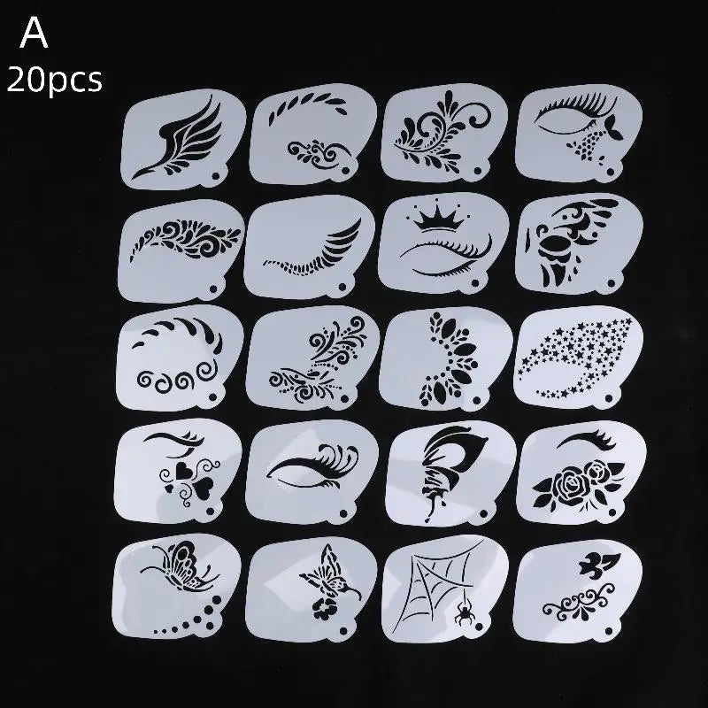 Professional Face Paint Stencils for Body Art Reusable Templates Easy to Use for Adults And Kids Party Makeup Tools