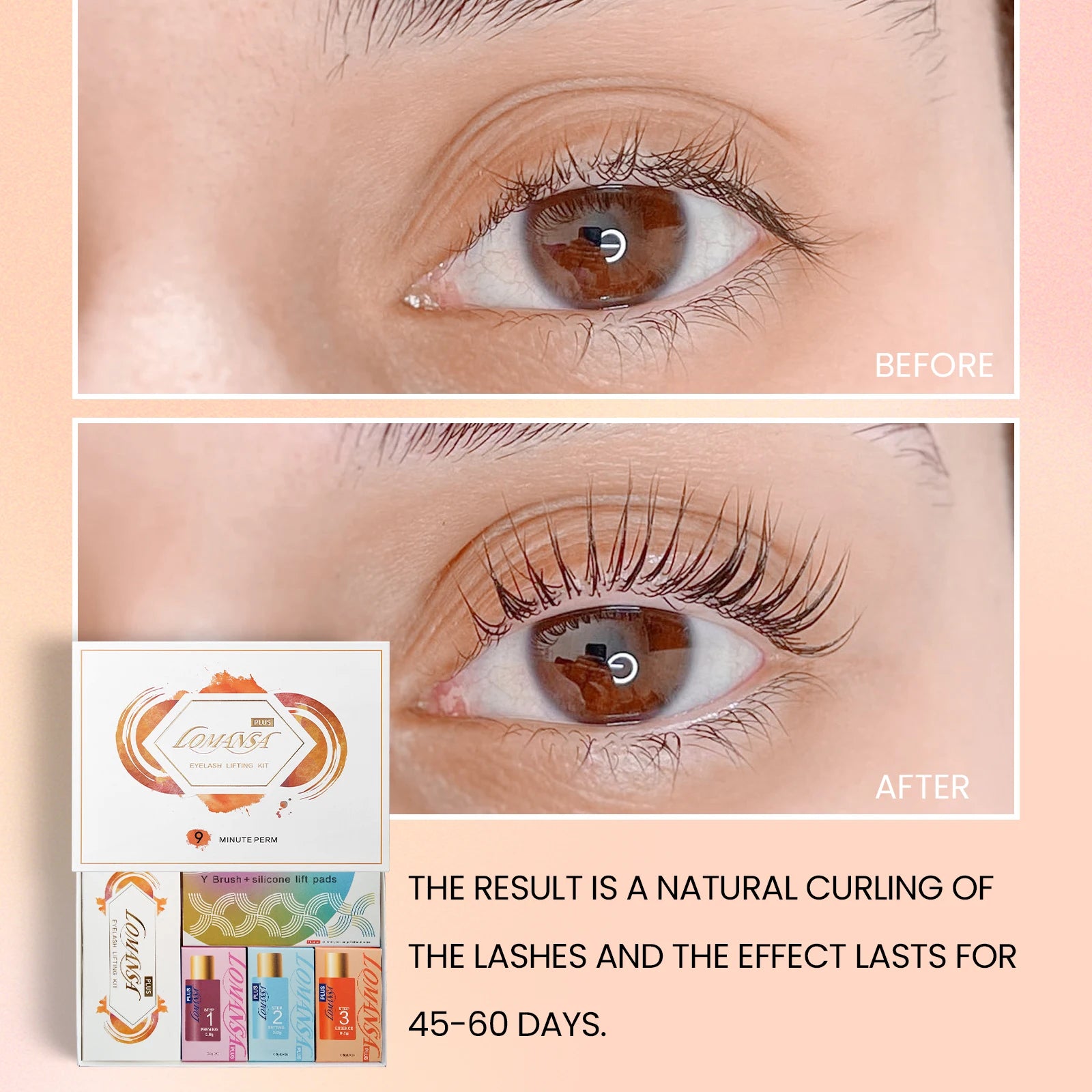 Lomansa 2-in-1 Lash Lift and Brow Lamination Kit - 15 Pieces