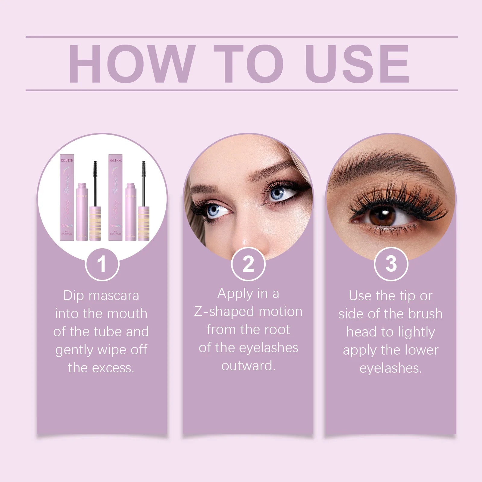 Eelhoe Curling Mascara Series Keep Thicking Lengthening Eyelashes Extension Volume Makeup Cosmetics Waterproof Black Mascara 5ml
