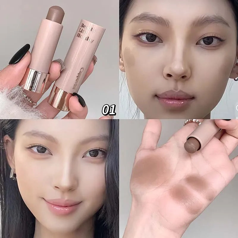 Nose Shadow Contour Stick Natural Matte Gray Coffee Nose Shadow 3D Contouring Bronzer Long Lasting Silky Shading Powder Makeup