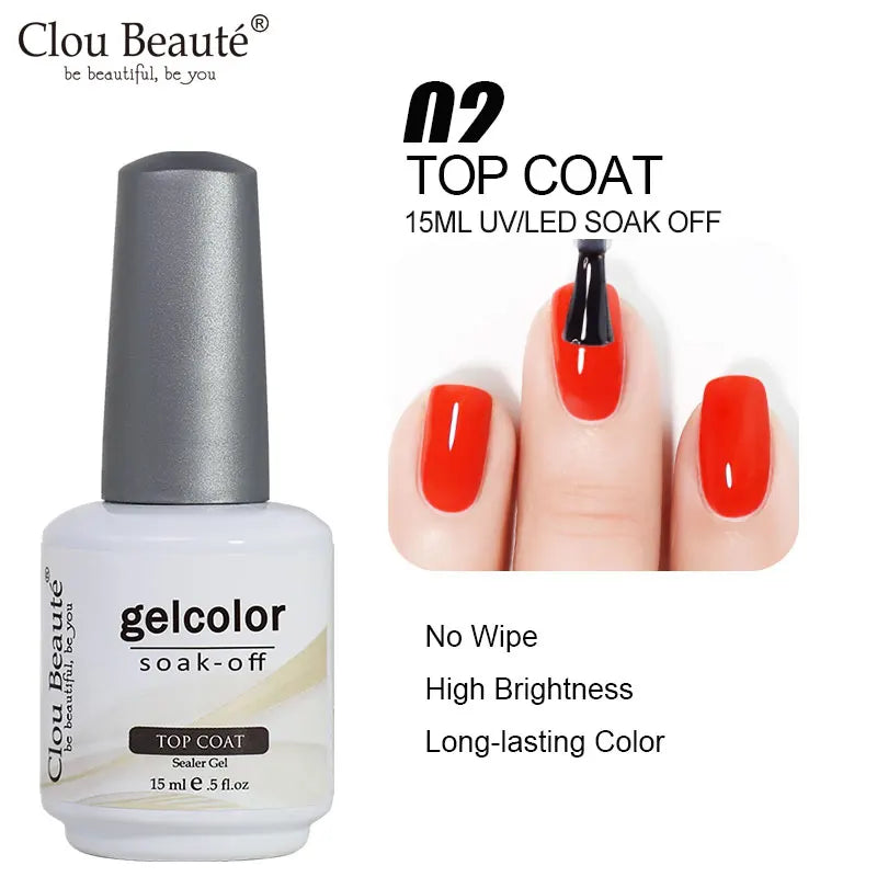 Clou Beaute Royal Blue Color Winter Trendy Semi Permanent Nail Art Manicure Varnishes Gel Nail Polish Hybrid Base Gel Top Coat