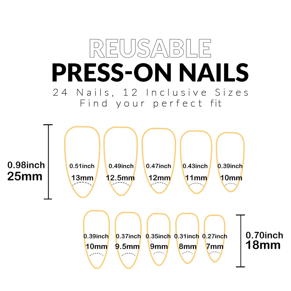ARTAUG 24PCS Medium Stiletto Pink Black French Tip Press On Nails Star Pattern Glitter Press On Nails