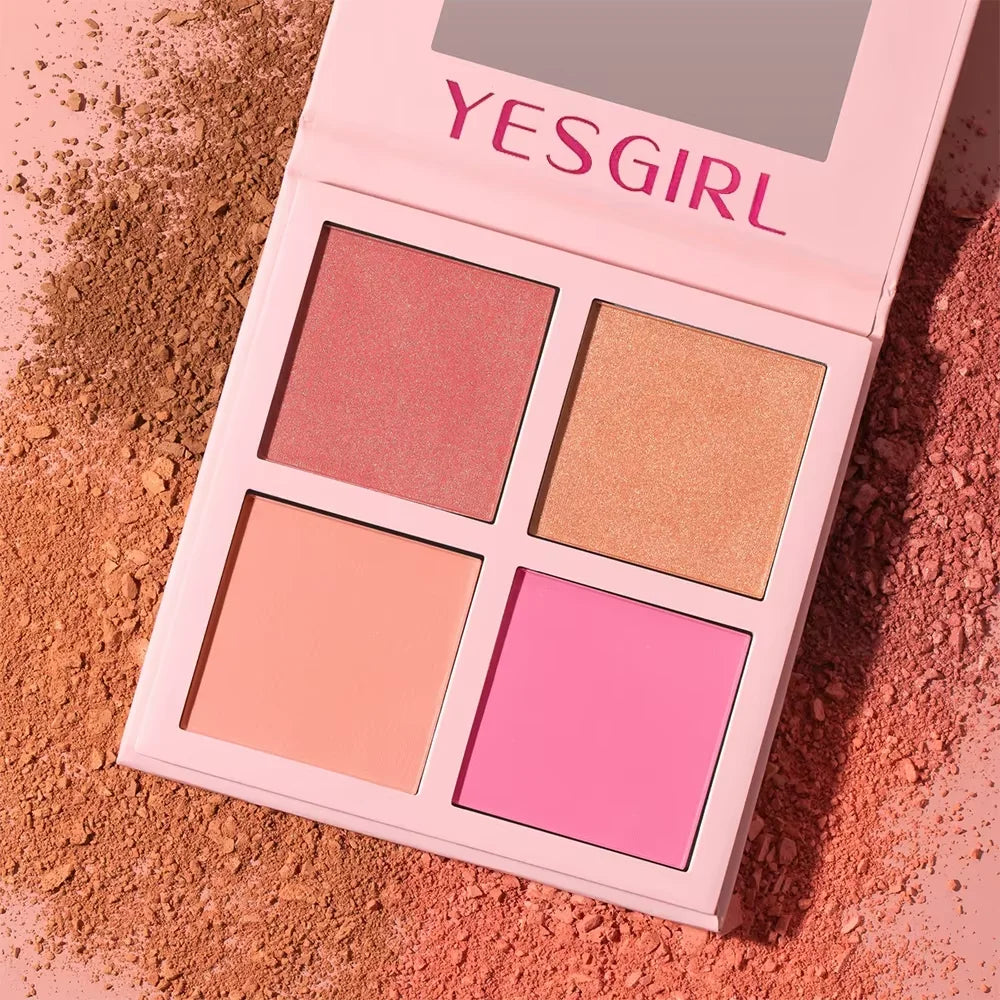 CLEARANCE SAL Four Color Matte Powder Blusher Low Saturation Soft Fog Powder Red Blusher Brightens Christmas gift