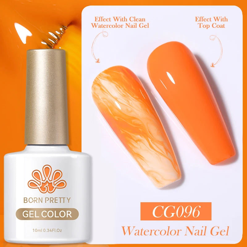 BORN PRETTY 10ml Clear Blooms Gel Polish UV LED Soak Off Nail Art Polish for Spreading Effect Marble Nail Polish Gel Painting