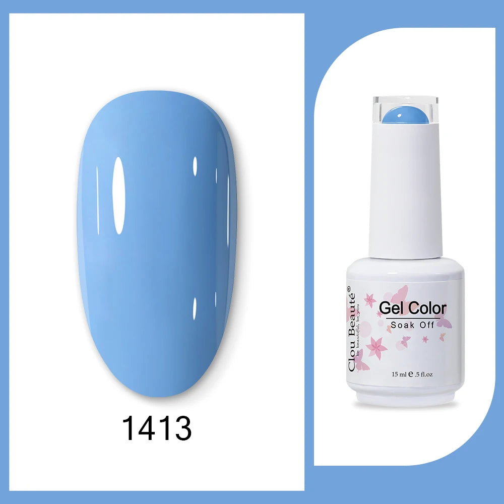 Clou Beaute 15ml HEMA TPO FREE Gel Nail Polish Bright Dark Army Green Gel Lacquer Semi Permanent Art Organic  Nail Gel Varnish
