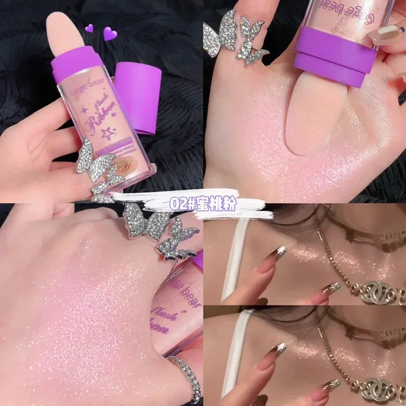 Shimmer Fairy Powder Highlighter Powder White Loose Highlighter Face Body Glitter Wand Makeup Bronzer Illuminator Powder
