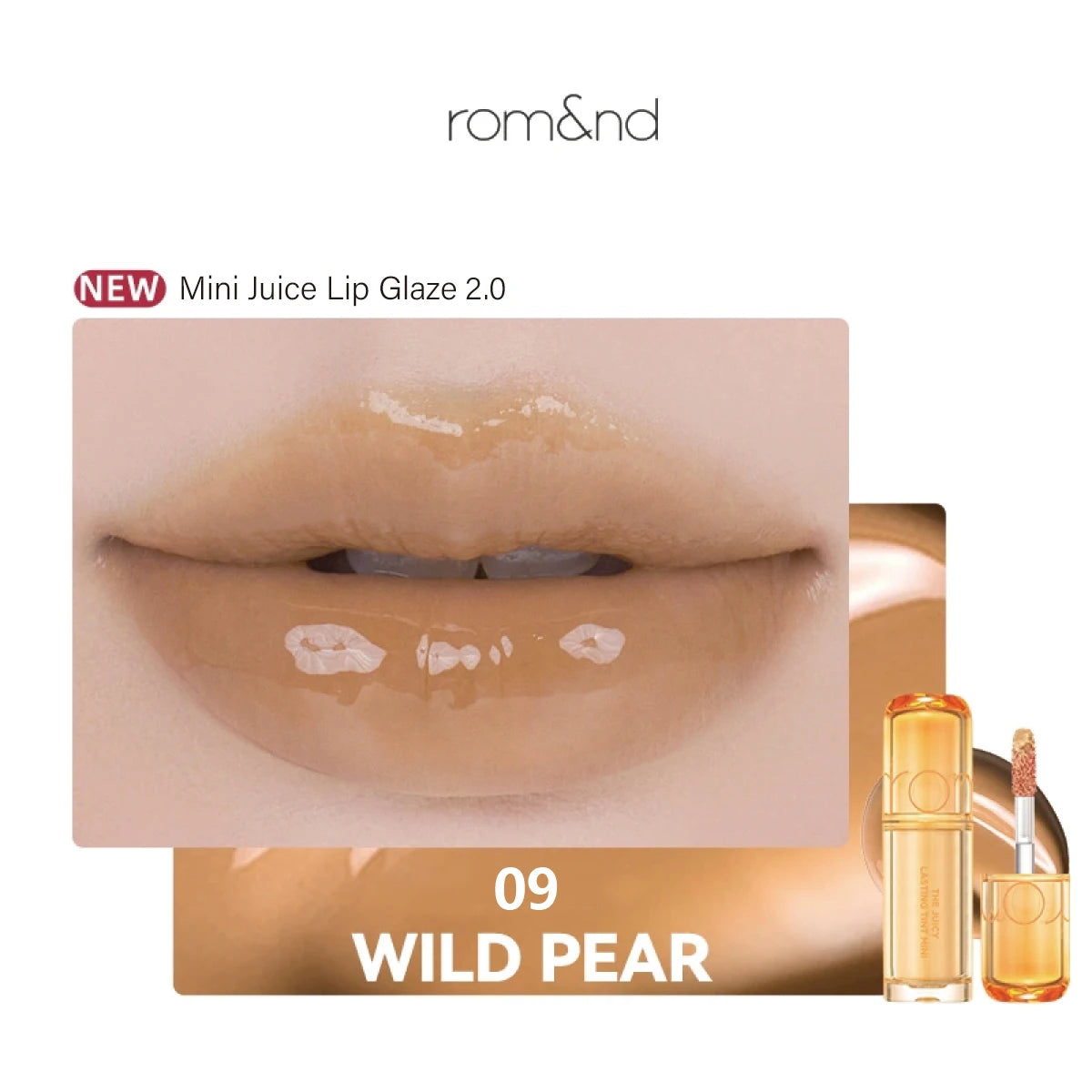 rom&nd THE JUICY LASTING TINT MINI,Juicy Glossy Texture,Lightweight Non-Sticky,Portable Design,Glamour,K-Beauty,Korean Makeup