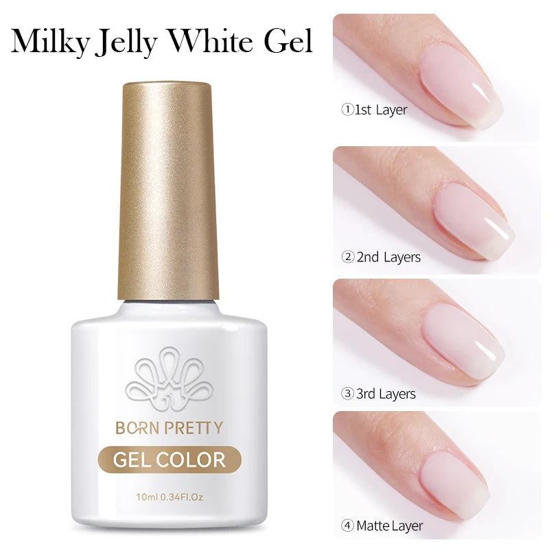 BORN PRETTY 10ml Fruit Purple Grape Cat Magnetic Gel Nail Polish 2025 New Whitening Guava Glass Beads Varnish Nail Supplies