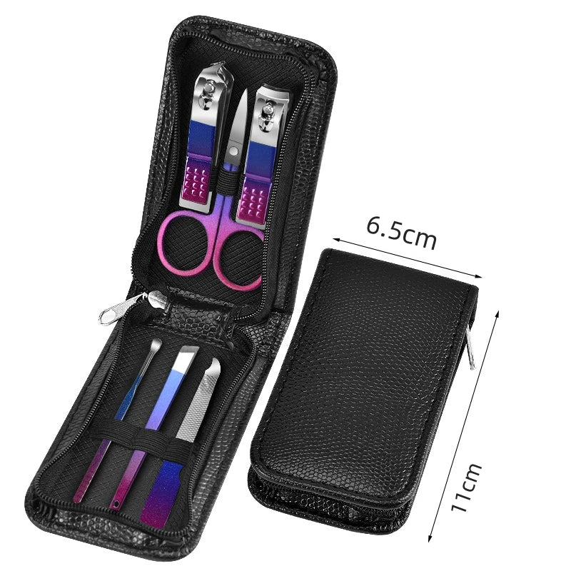 9-18pcs Set Professional Stainless Steel Manicure & Pedicure Kit Precision Nail Care with Travel Case with Nail Clipper Scissor