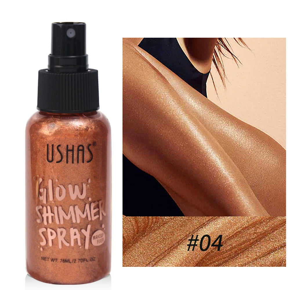 Liquid Bronzer Highlighter Setting Spray Illuminating Shimmer Lasting Contouring Brighten Face Glow Highlighter Makeup Cosmetics