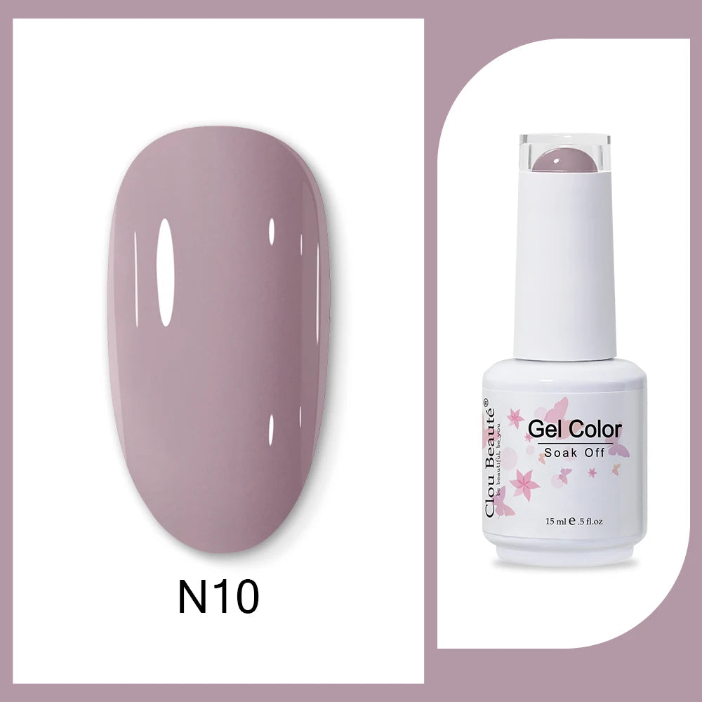 Clou Beaute 15ml HEMA TPO FREE Gel Nail Polish Bright Dark Army Green Gel Lacquer Semi Permanent Art Organic  Nail Gel Varnish