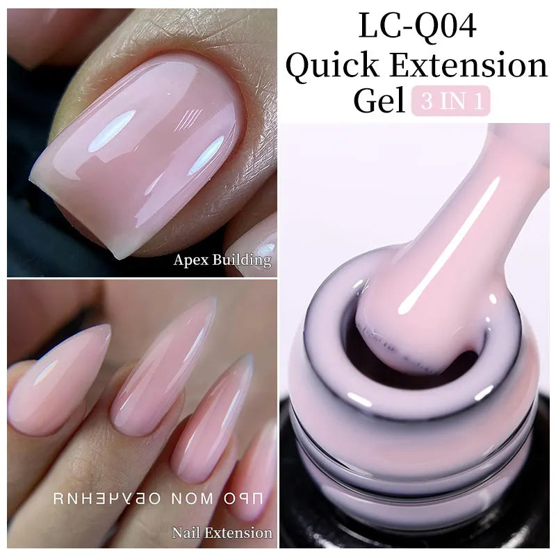 LILYCUTE 15ML Quick Extension Gel Nail Polish Milky White Clear Pink Color French Manicure Finger Prolong Nail Hard Gel Varnish