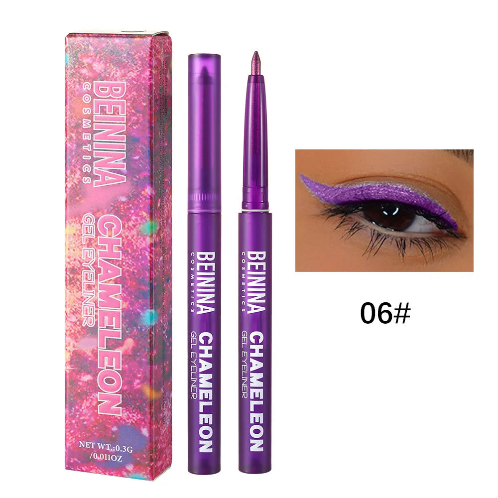 Shiny Chameleon Metallic Blue Eyeliner Gel Pen Eyeshadow Multicolor Eye Liner Pearlescent Polarized Glitter Eyes Pigment Makeup