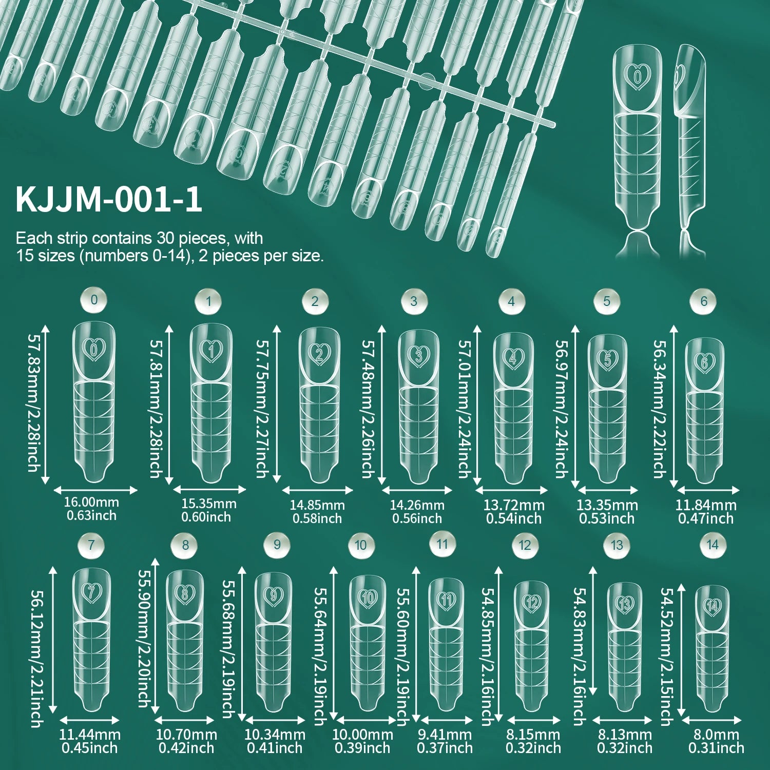 Nailpop Space French Dual Forms 15 Sizes 60/150PCS Transparen Reusable Nail Extension Gel French Tip Manicure Tool DIY Art Salon