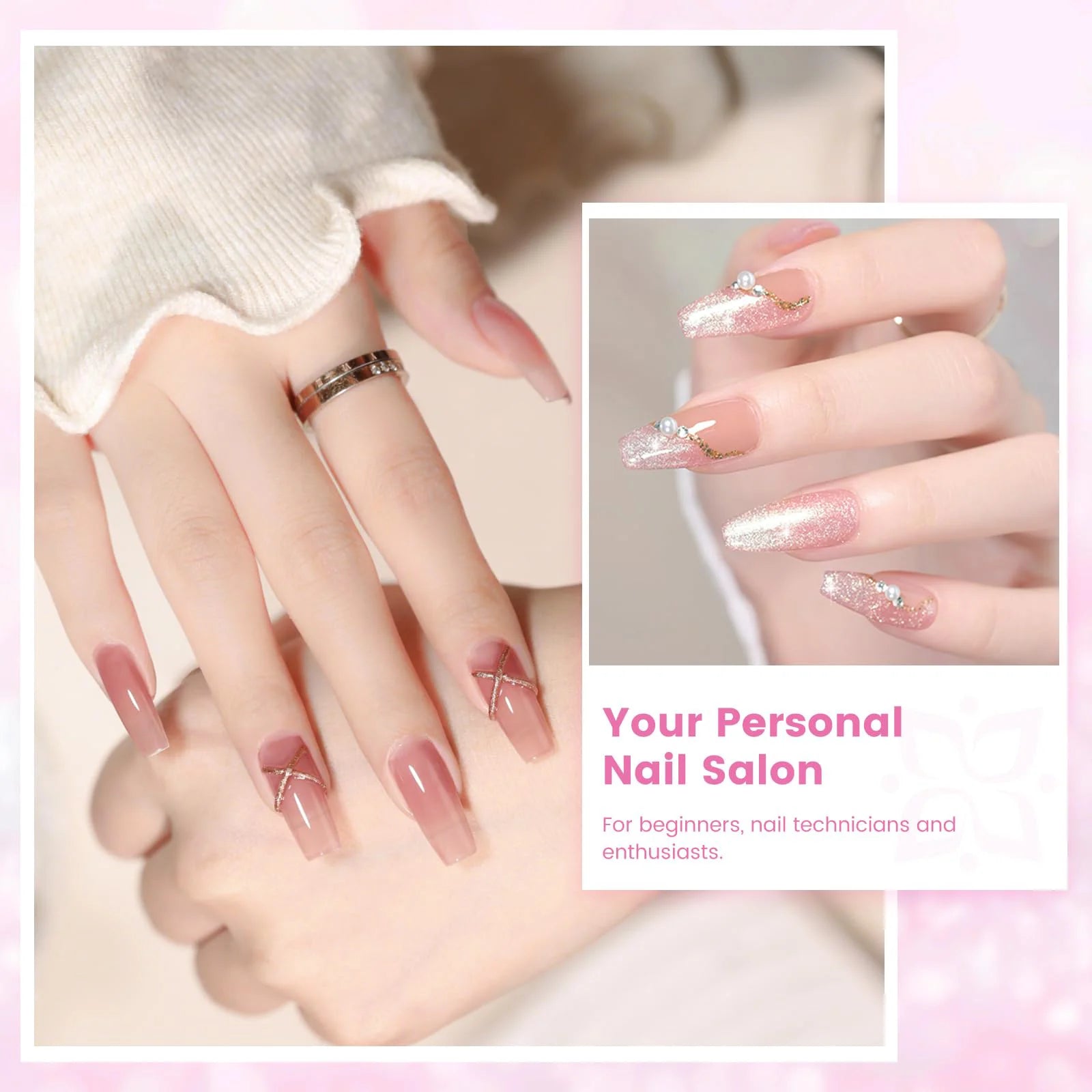 Acrylic Nail Kit ,Clear White Pink 28g Acrylic Powder and 75ml Liquid Set Brush Forms Cuticle Oil Pen Tools Manicure Nails Kit
