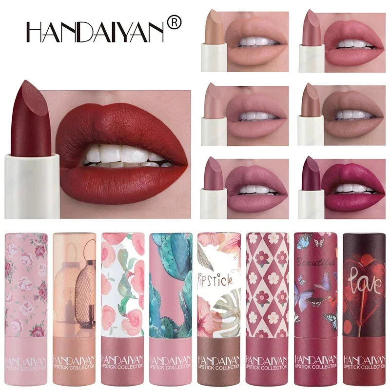 Lipstick Velvet Matte New Nude Moisturizing Tint Lip Balm Cream Pigment 8-color Luxury Lip Makeup Waterproof Cosmetic