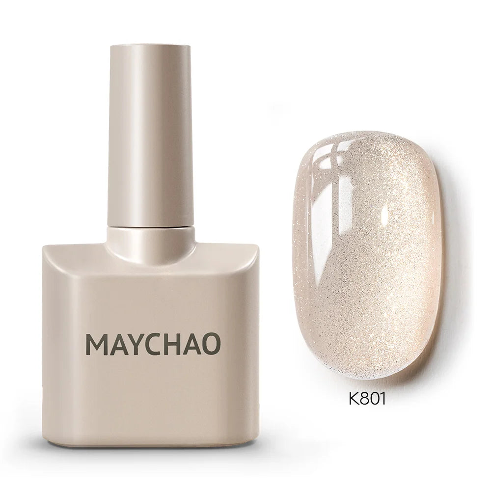 MAYCHAORomantic Galaxy Cat Eye Gel Nail Polish With Magnet Soak off UV Holographic Magnetic Rainbow Gel Polish for Nail Manicure