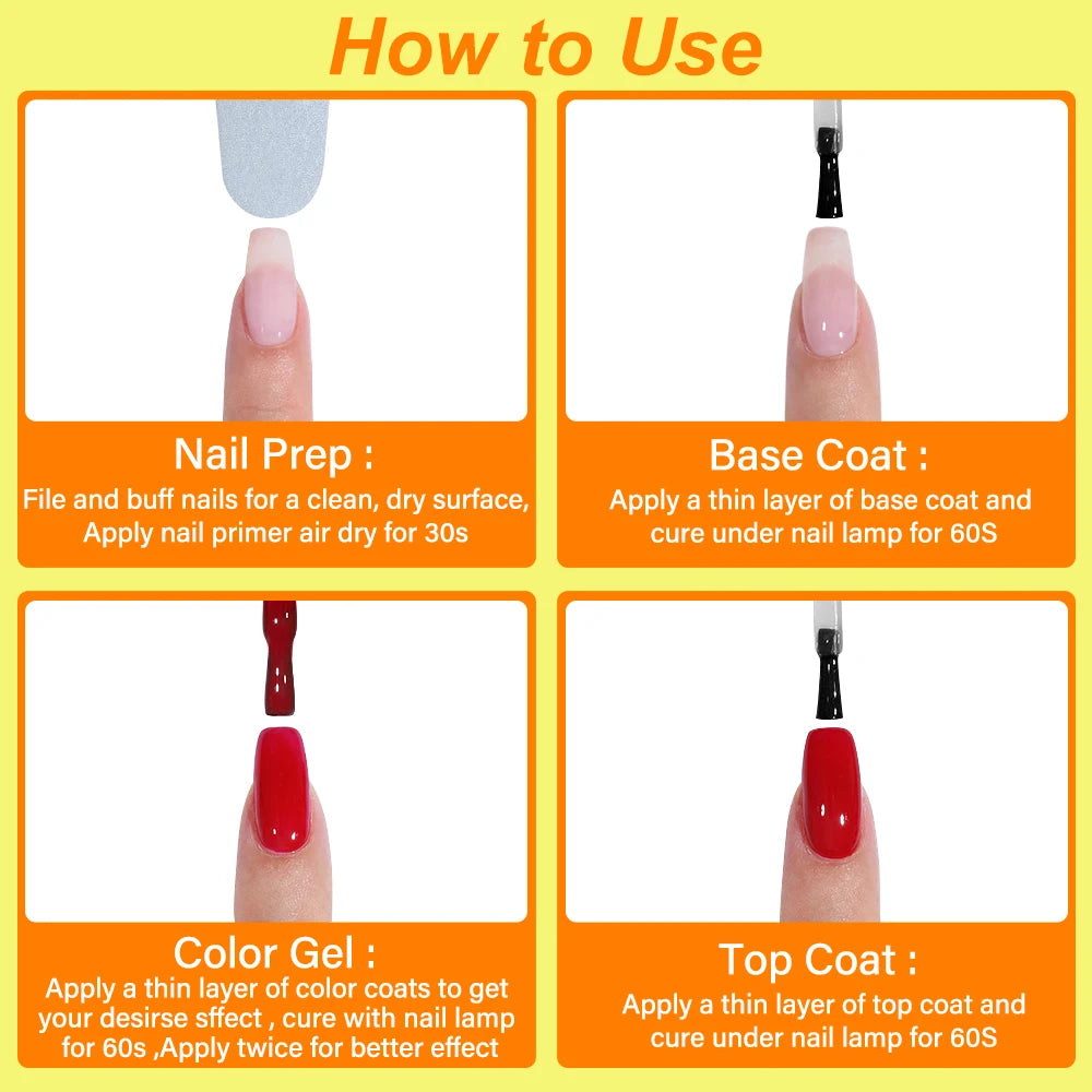 YOKEFELLOW 2022 New Color 10ML Nail Gel Polish Semi Permanent Gel Varnish Base Top Coat 122 Soak Off Colors Organic Nail Varnish