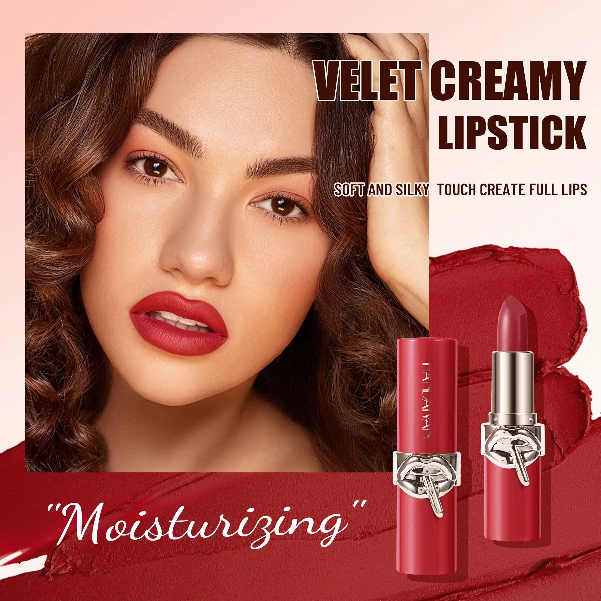 Creamy Velvet Lipstick Moisturizing Long Lasting Waterproof Non Stick Cup Rich Color 6 Shades Smooth Lip Makeup For Women