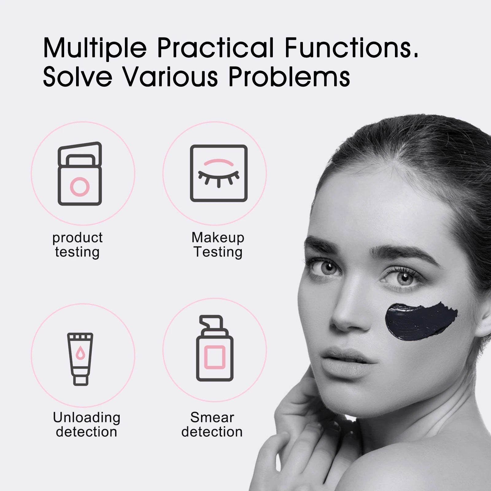 UV Mirror Sunscreen Testing Camera with Light 2X Magnification Travel Makeup 3.5in Pocket Size L Pocket Mirror Sunscreen Mirror