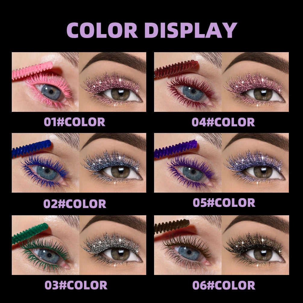 Qibest Double Ended Diamond Glitter Mascara - Waterproof 4D Fiber