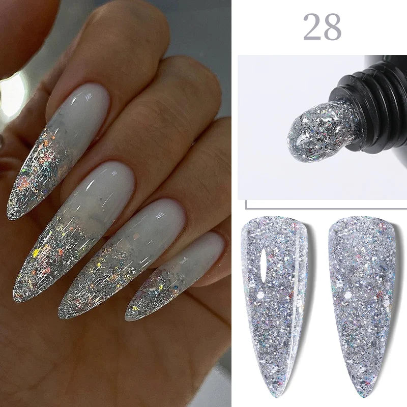 LILYCUTE 15ML Quick Extension Gel Nail Polish Milky White Clear Pink Color French Manicure Finger Prolong Nail Hard Gel Varnish