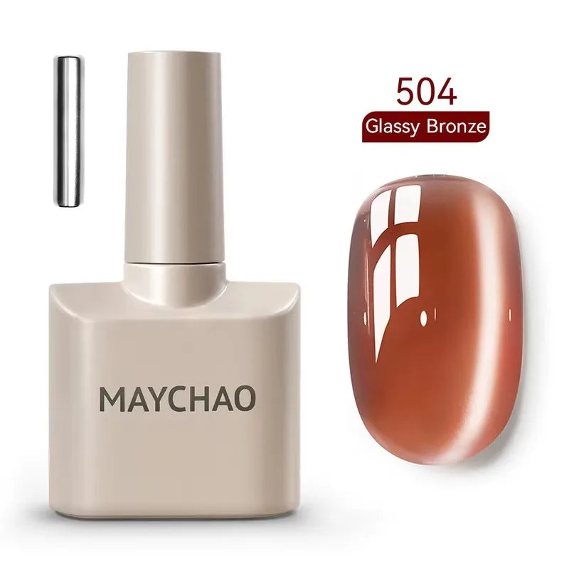 MAYCHAORomantic Galaxy Cat Eye Gel Nail Polish With Magnet Soak off UV Holographic Magnetic Rainbow Gel Polish for Nail Manicure