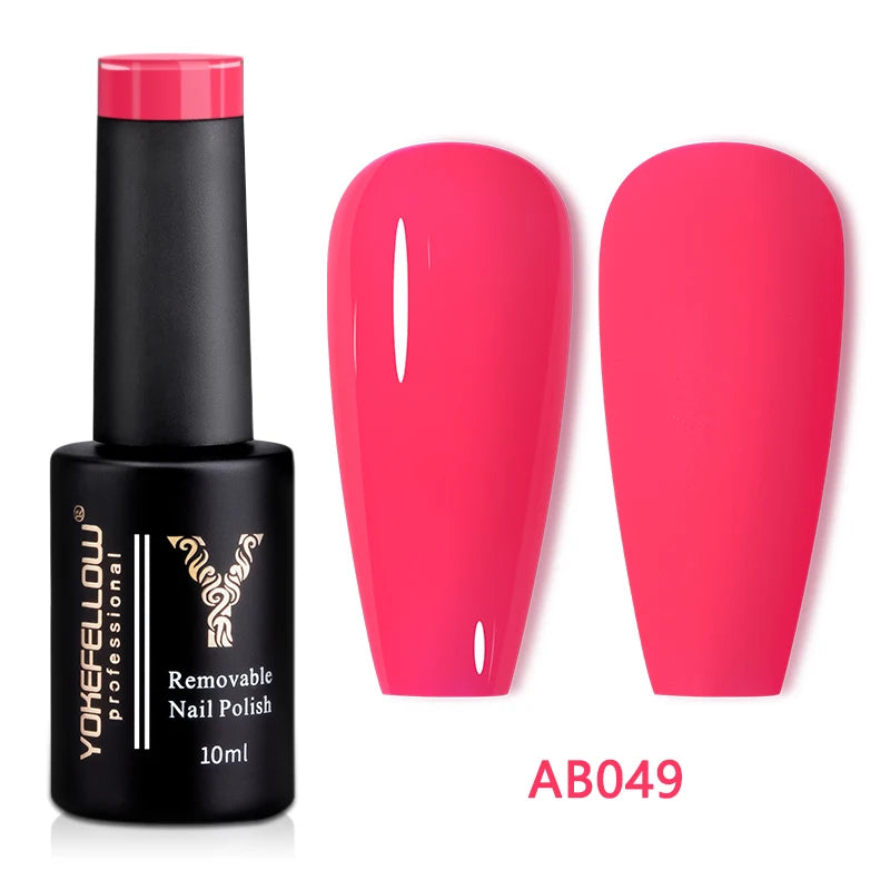 YOKEFELLOW 10ml Jelly Nude Gel Nail Polish High Quality Translucent Pink Nail Gel Varnish Soak Off UV Gel Polish Long Lasting
