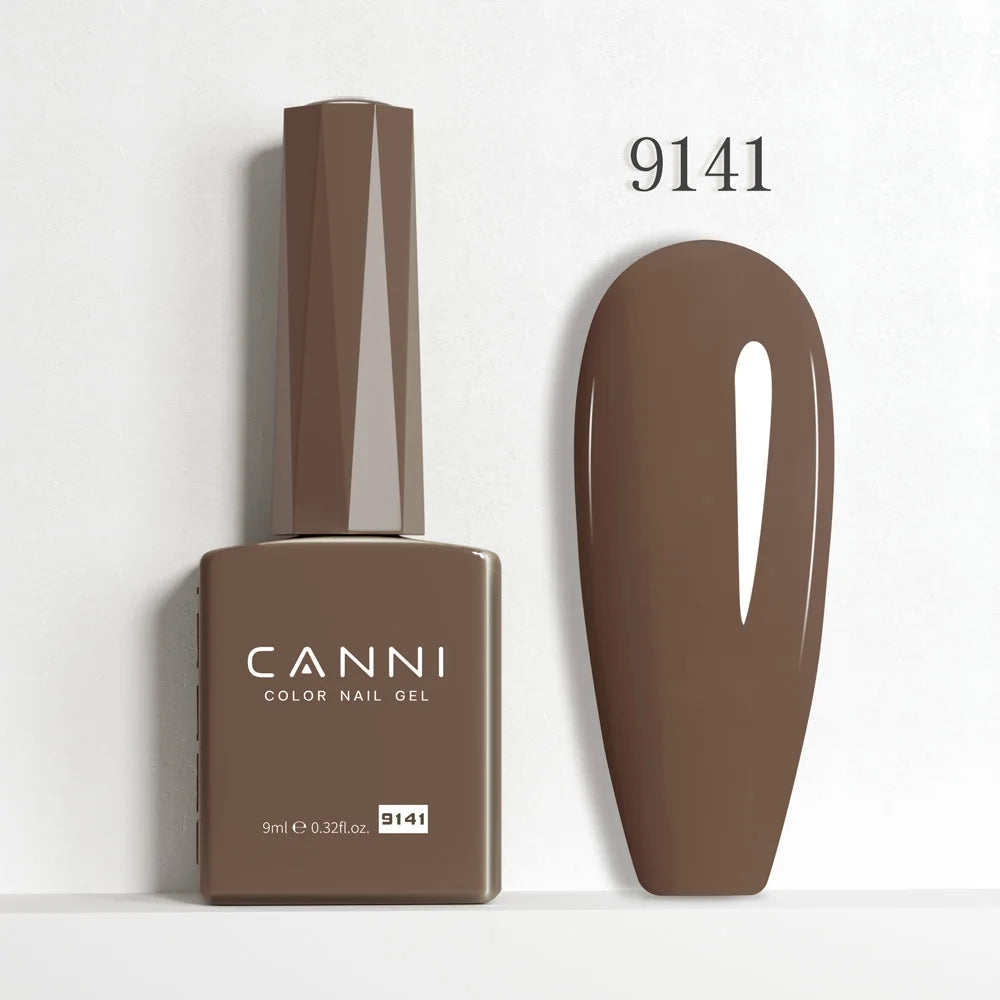 CANNI Hema Free Nail Gel Polish Fall Color Collection Semi Permanent Diamong Long Wear Top Coat Red Gorgeous JellyNude Color 9ml